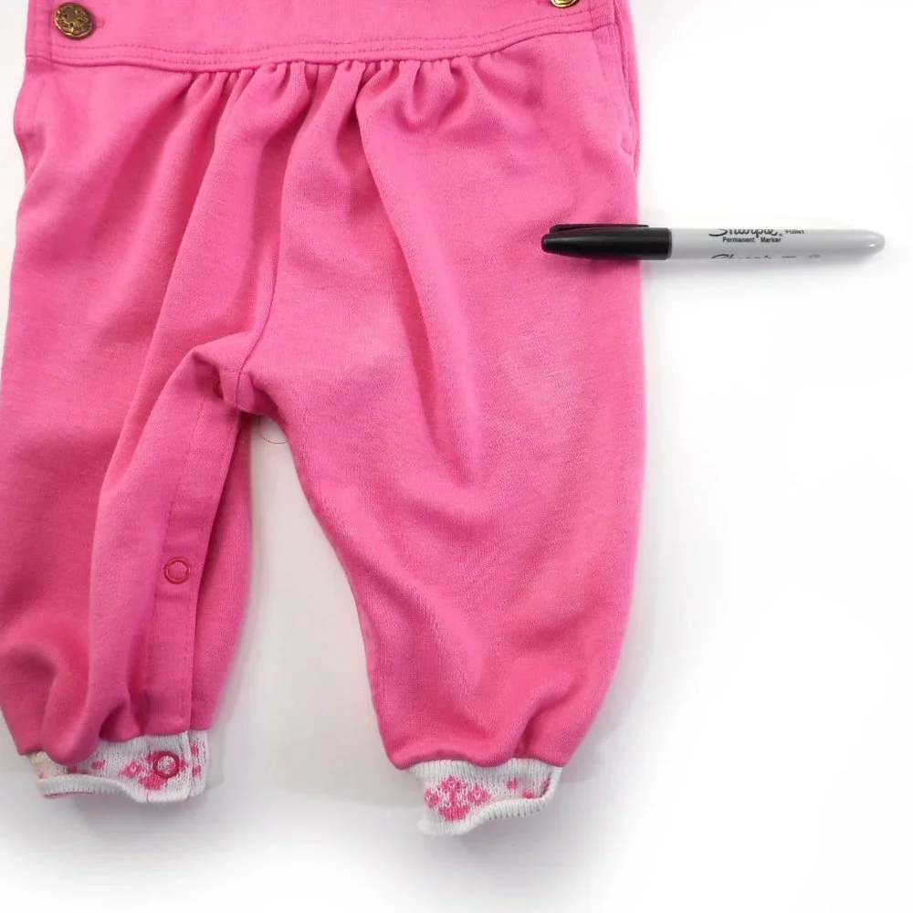 Vintage Oshkosh B'Gosh Overalls 6-9 Mo Vestbak USA Pink
